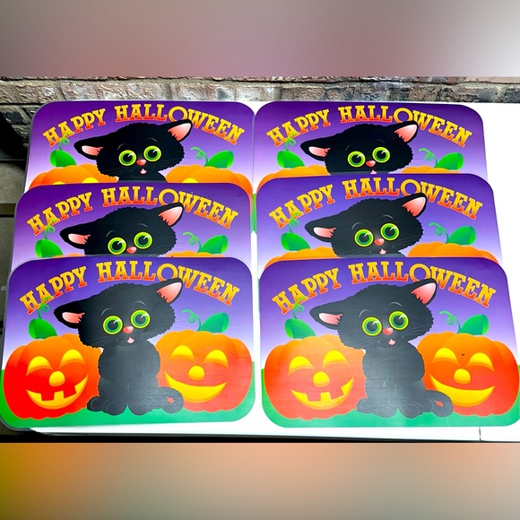 6 Vintage Halloween Place Mats - Picture 1 of 8